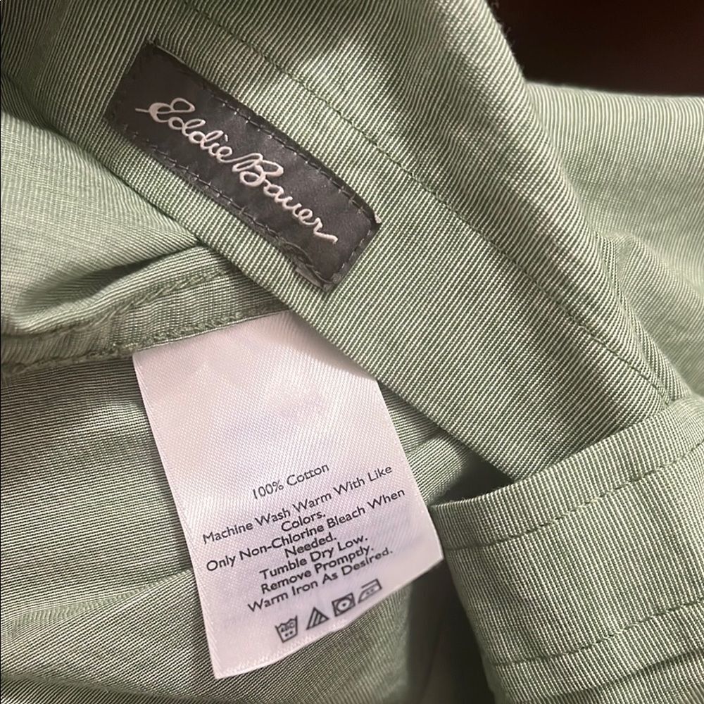 NWT Eddie Bauer Men’s XL Sage Green Shirt Outdoor Classic Button Front - Picture 5 of 5
